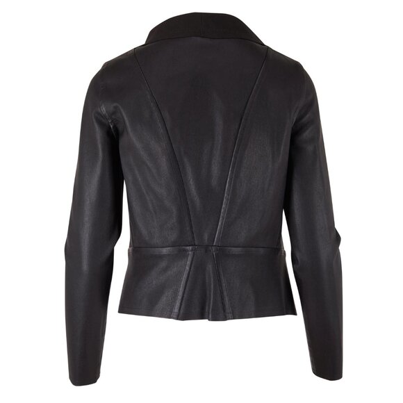 KZ_K Studio Drape Leather Jacket Black Size XS NEW NWT - Picture 3 of 13